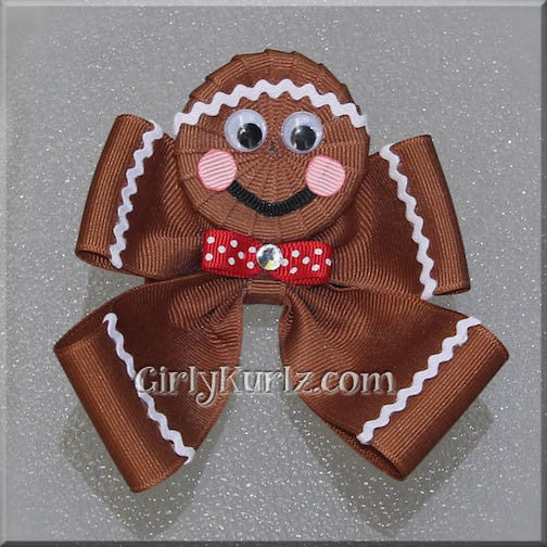 gingerbread man hair bow