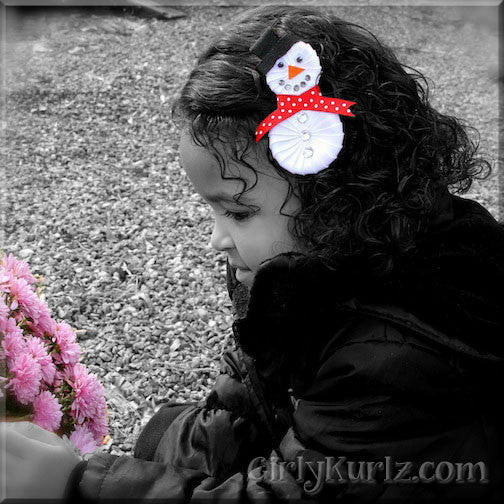 snowman hair clip