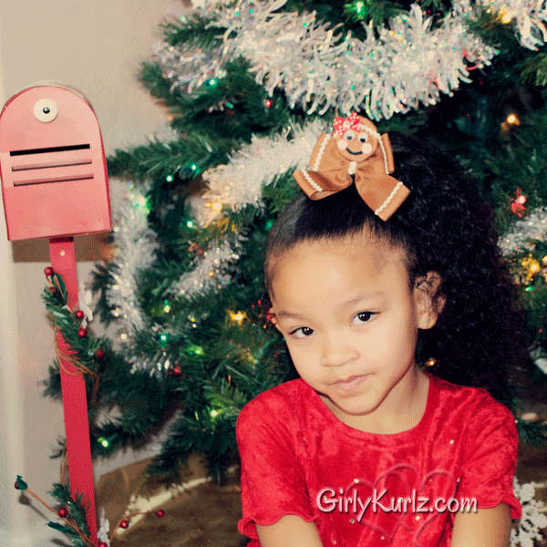 gingerbread man hair bow, christmas hair bow, christmas hair clip