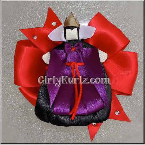 Dark glam ribbon clip and bow combo – no-sew poison queen tutorial for Halloween hair accessories