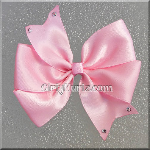 pink satin hair bow