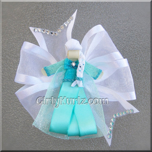 Icy ribbon clip and bow combo tutorial – snow queen-inspired no-sew hair accessory