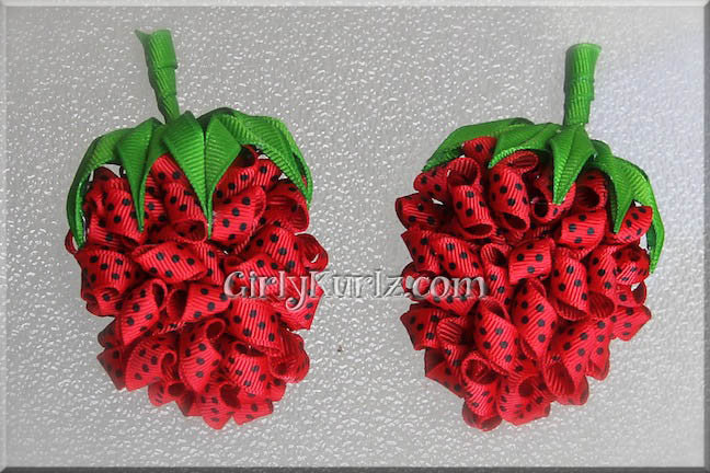 strawberry hair bows