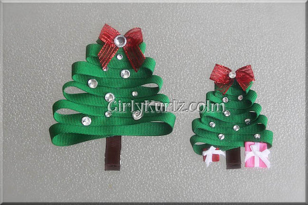 christmas tree hair clip