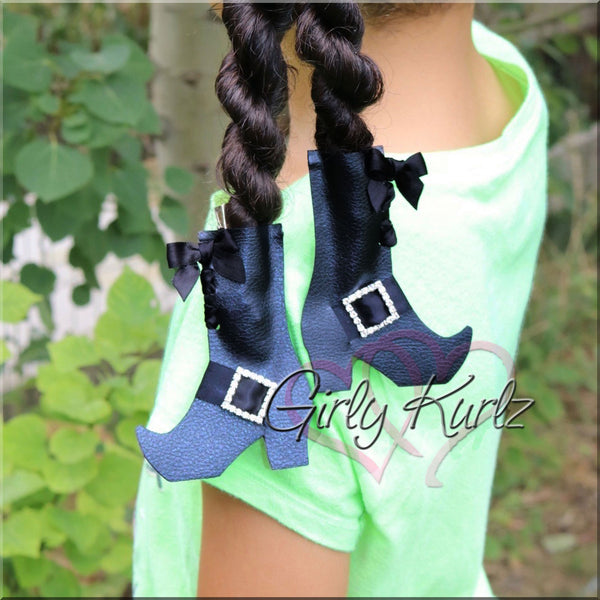 witch boot hair bow, halloween hair bow, witch hair bow