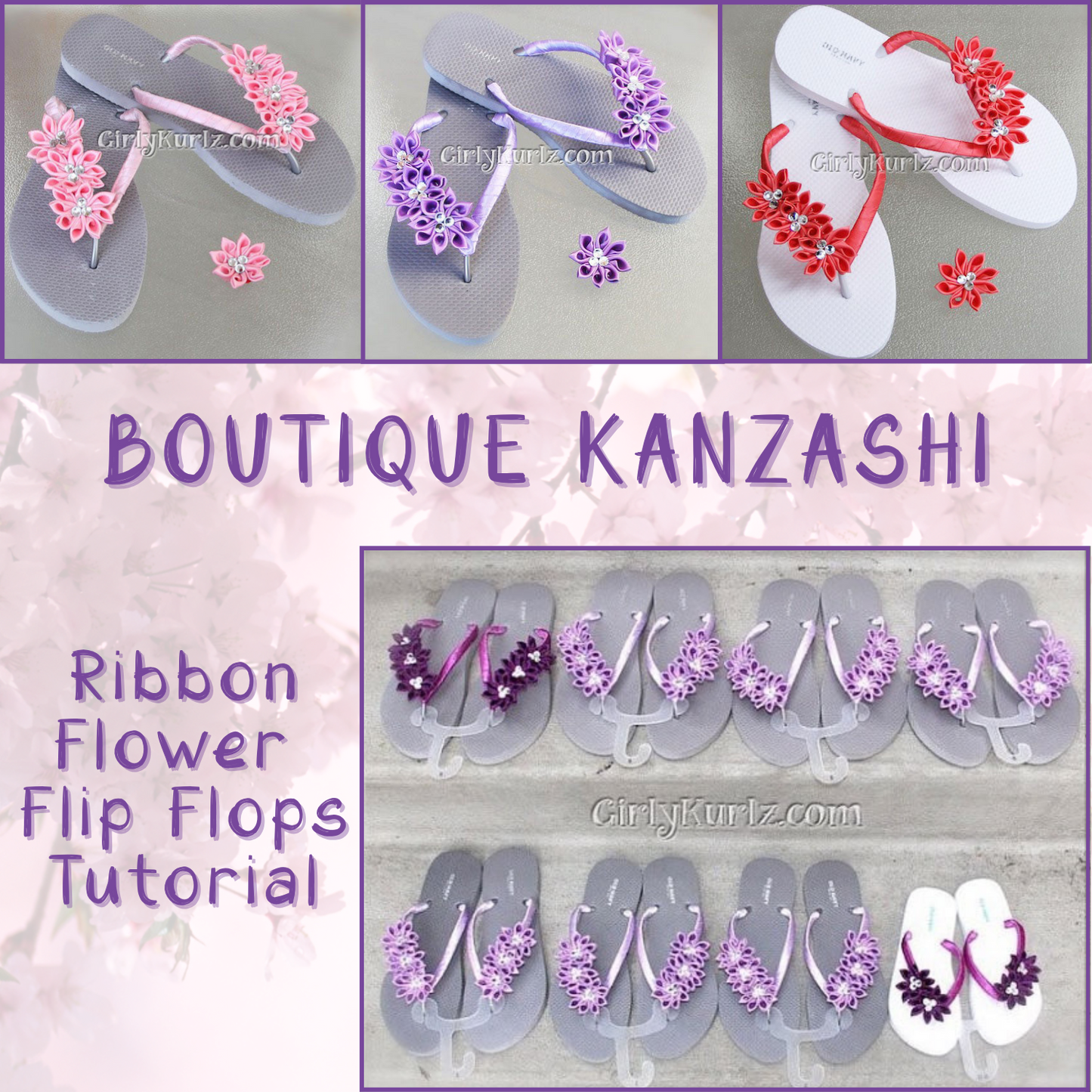 Boutique Kanzashi Flip Flop DIY Tutorial – Coming Soon!