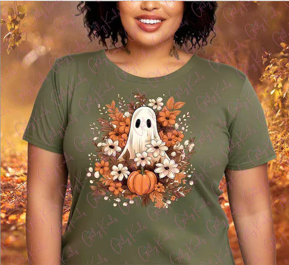 Floral Ghost Shirt, Customized shirts, customized sweatshirts, Halloween Shirt, Graphic Shirt, Gift for Her, Gift For Mom