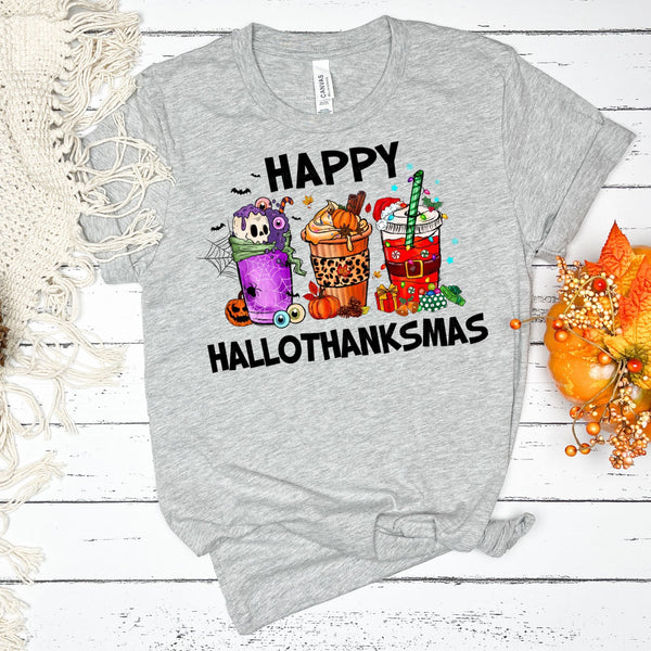 Happy Hallothanksmas Shirt, Customized Shirt, Customized Sweatshirt, Halloween Shirt, Spooky Shirt, Gift for Her, Gift for Mom