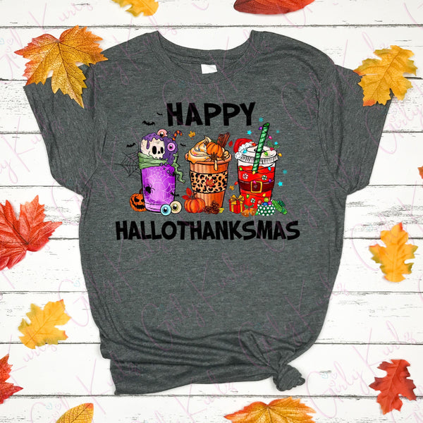 Happy Hallothanksmas Shirt, Customized Shirt, Customized Sweatshirt, Halloween Shirt, Spooky Shirt, Gift for Her, Gift for Mom