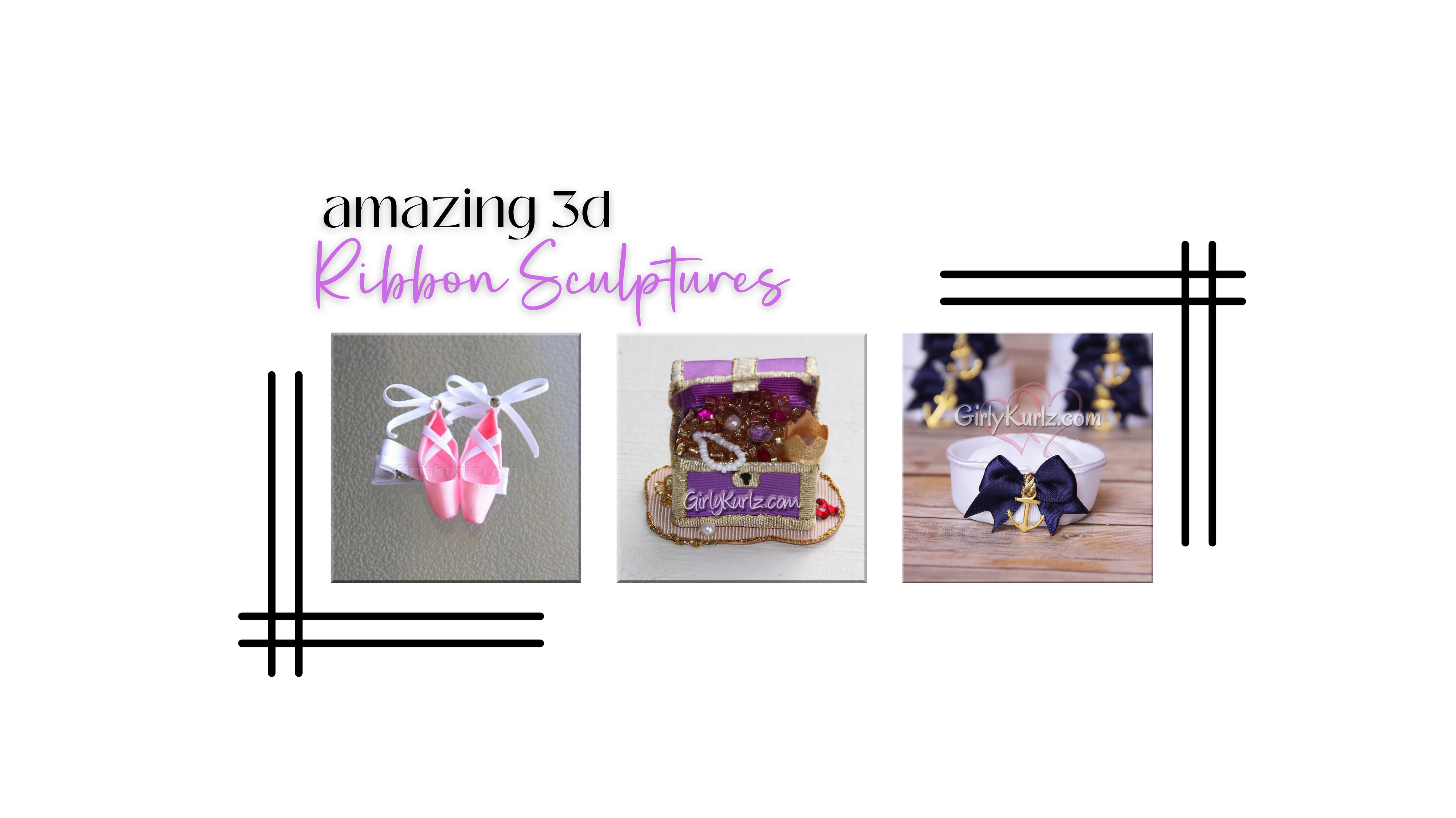 Amazing 3D ribbon sculpture hair bows and clips - handcrafted boutique accessories by GirlyKurlz