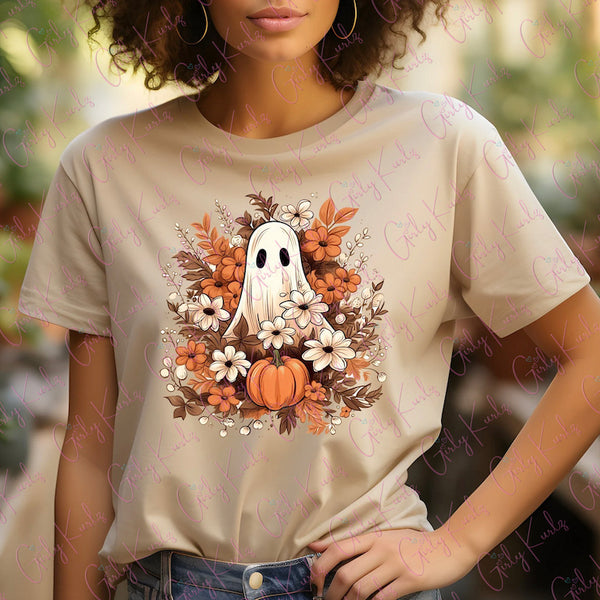 Floral Ghost Shirt, Customized shirts, customized sweatshirts, Halloween Shirt, Graphic Shirt, Gift for Her, Gift For Mom