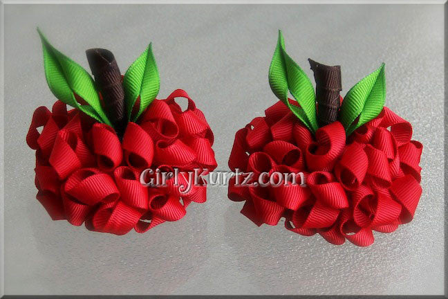 Apple Hair Bow