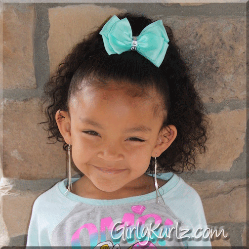 Aqua Satin Layered Bow