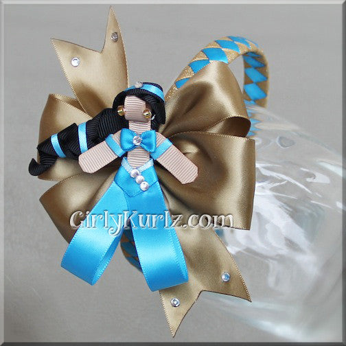 Arabian Nights Princess hair bow tutorial with ribbon clip, boutique bow, and headband