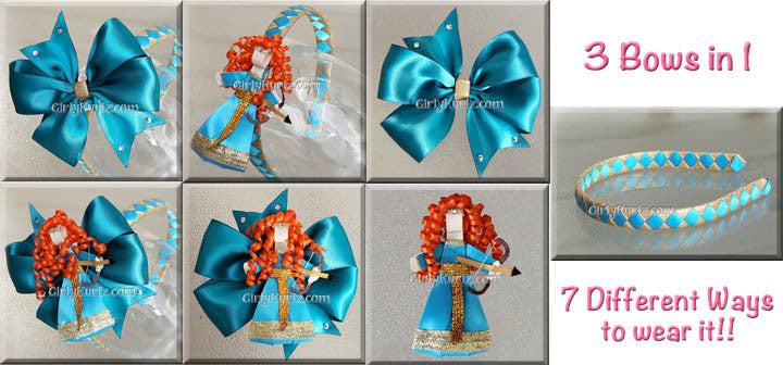 3-in-1 Brave-inspired hair bow tutorial including character clip, bow, and headband