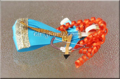 Archery Princess character clip with cascading curly red hair and teal dress