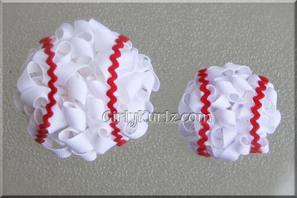 baseball hair bow