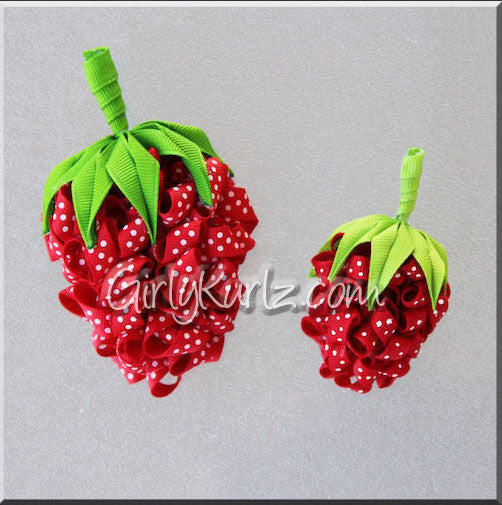 strawberry hair bow