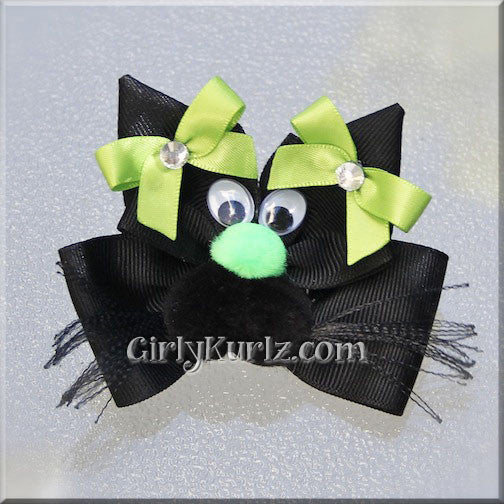 black cat hair bow