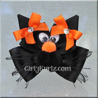 black cat hair bow