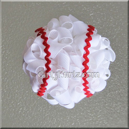 baseball hair bow
