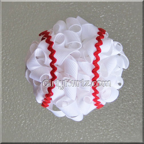 baseball hair bow