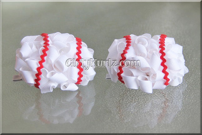 baseball hair bow