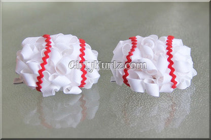 baseball hair bow