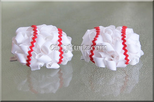 baseball hair bow