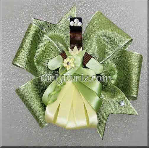 Bayou Princess-inspired hair bow with boutique ribbon bow and character clip