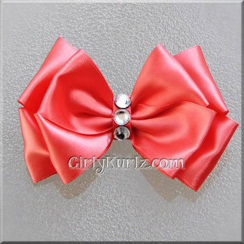 coral hair bow