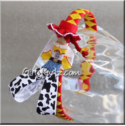 Cowgirl-inspired ribbon clip on headband – DIY tutorial with printable pattern