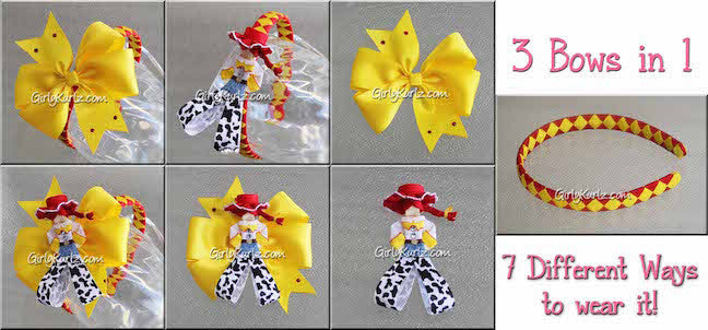 Complete DIY cowgirl hair bow tutorial set – clip, bow, headband, and layered options