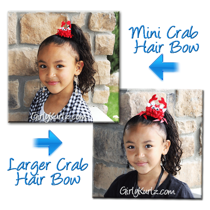 crab hair bow, kid model, fashion model