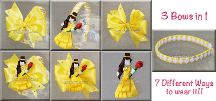 GirlyKurlz tutorial featuring Enchanted Rose Princess clip, bow, and matching headband