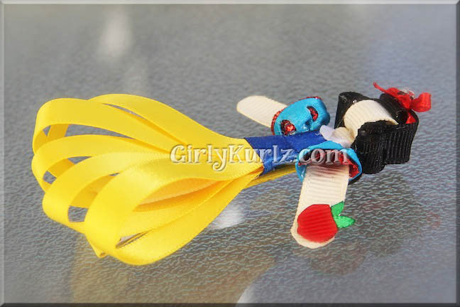 Classic princess ribbon sculpture tutorial featuring black hair, red bow, and puff sleeve dress