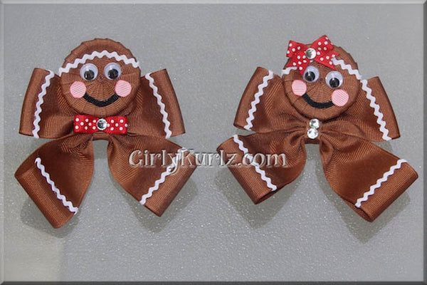 gingerbread man hair bow