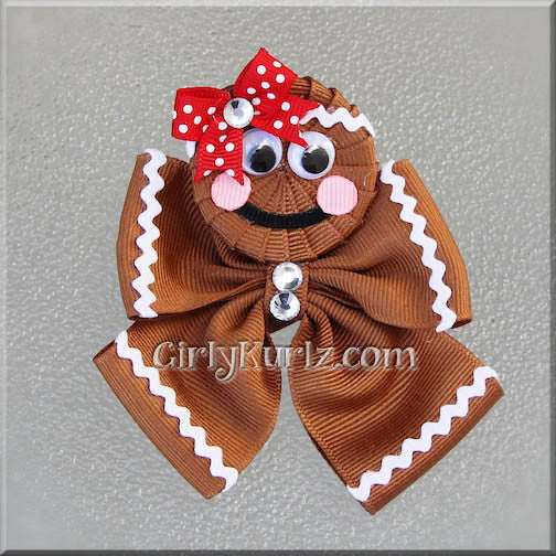 gingerbread hair bow