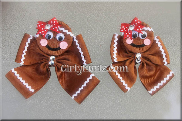 gingerbread man hair bow