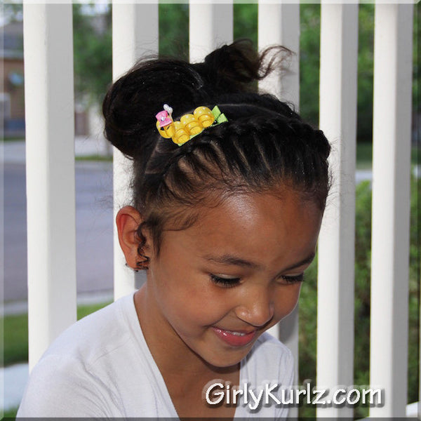 caterpillar hair clip, kid model, DIY Tutorial