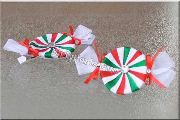 peppermint candy hair clips