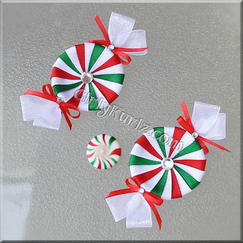 peppermint candy hair clips