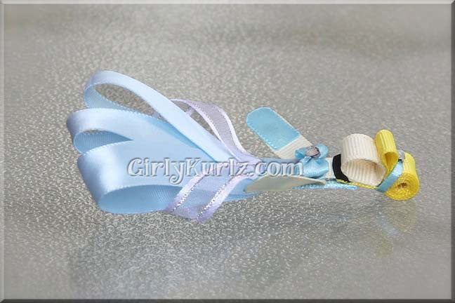 Glass Slipper Princess ribbon sculpture in blue gown with blonde hair — DIY tutorial