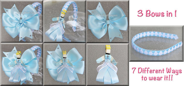 GirlyKurlz Glass Slipper Princess tutorial featuring ribbon clip, bow, and headband