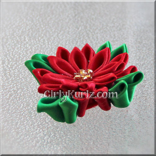 poinsettia hair clip