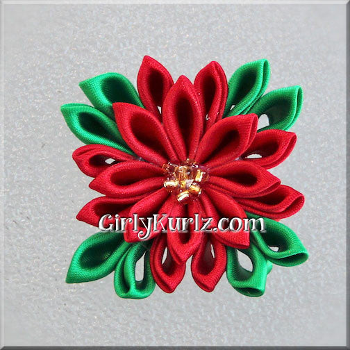 poinsettia hair clip