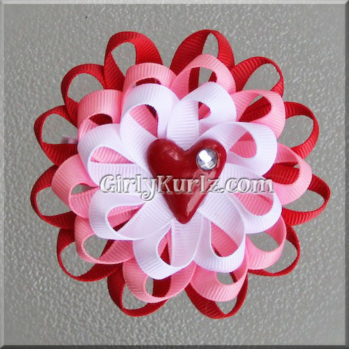 valentine hair bow