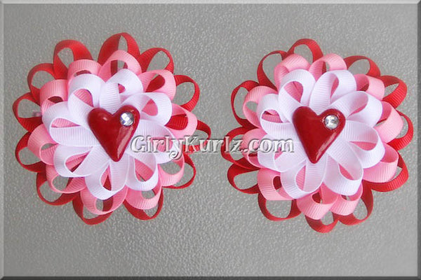 valentine hair bow