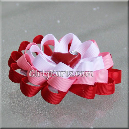 valentine hair bow