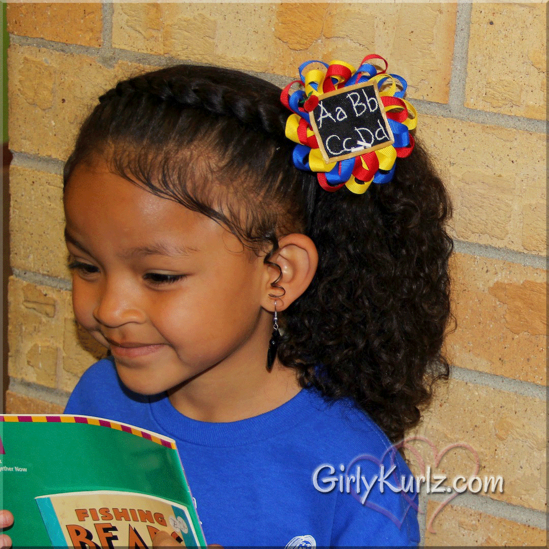 back to school hair bow, chalkboard hair bow, school hair bow